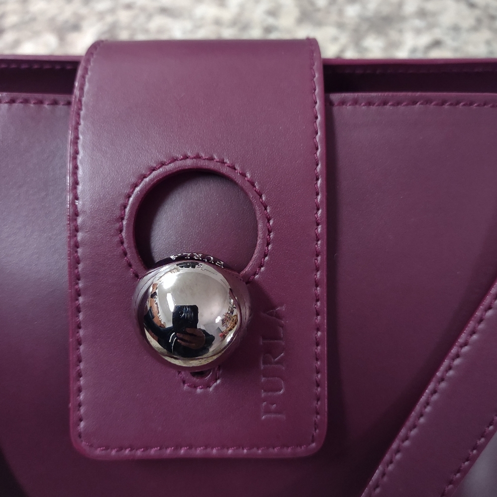 Furla Burgundy Leather Bag - Picture 5 of 14